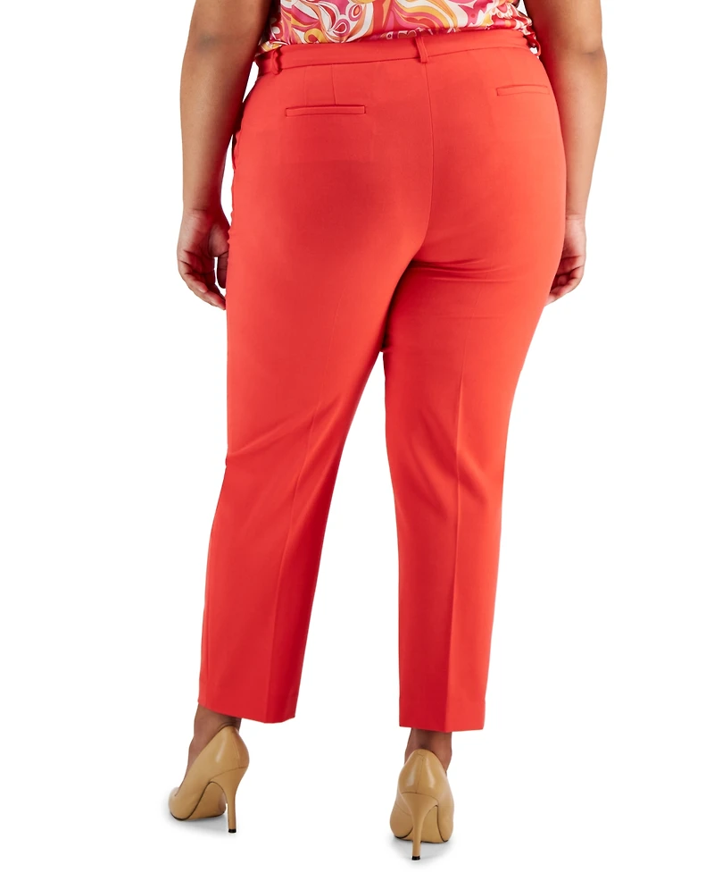 Tahari Asl Plus Classic Mid Rise Ankle Pants