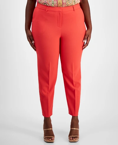 Tahari Asl Plus Classic Mid Rise Ankle Pants