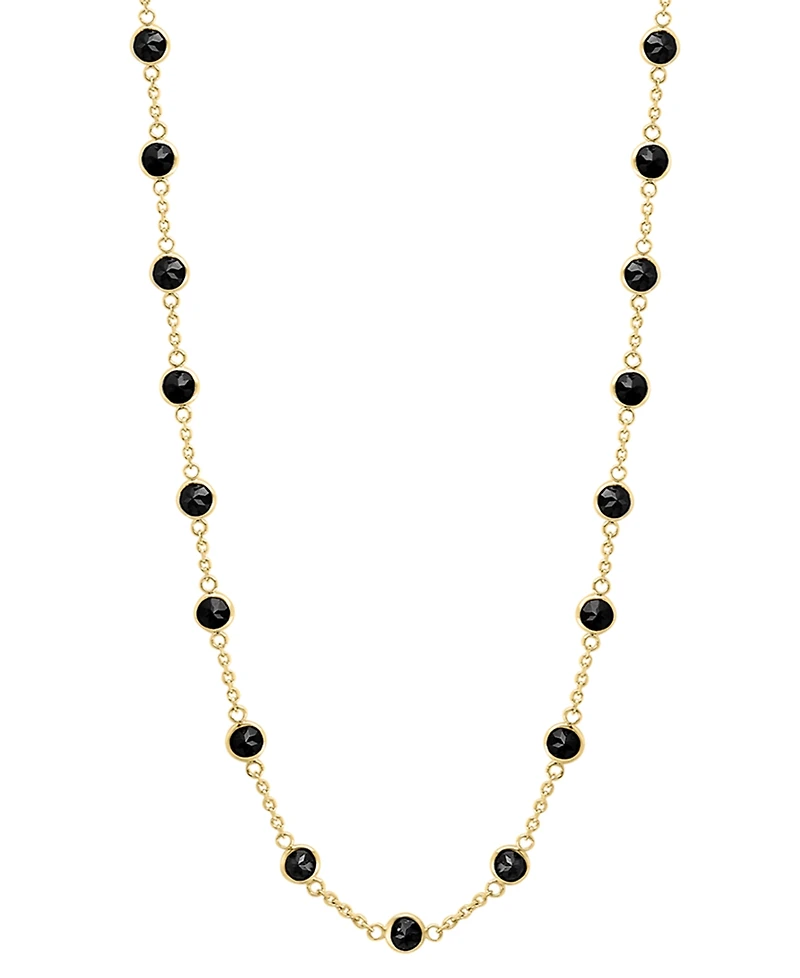 Effy Onyx Bezel Station & Chain 18" Collar Necklace in 14k Gold