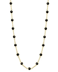 Effy Onyx Bezel Station & Chain 18" Collar Necklace in 14k Gold