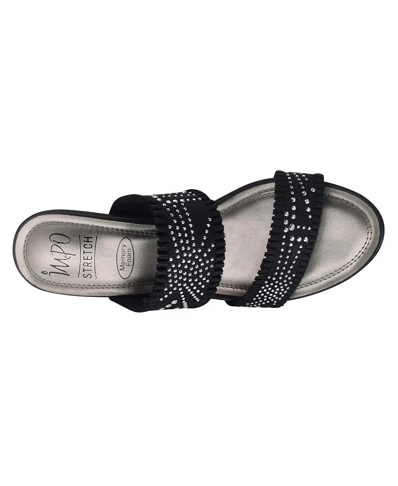 Impo Women's Verbena Embellished Stretch Wedge Sandals