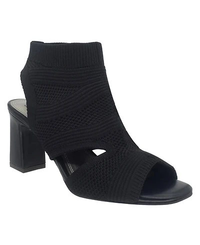 Impo Women's Vader Stretch Knit Peep Toe Block Heel Shooties