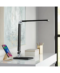 360 Lighting Jett Modern Desk Lamp 16 1/2" High Black with Usb Port and Nightlight Led Dimmer Touch On Off for Bedroom Bedside Nightstand Family