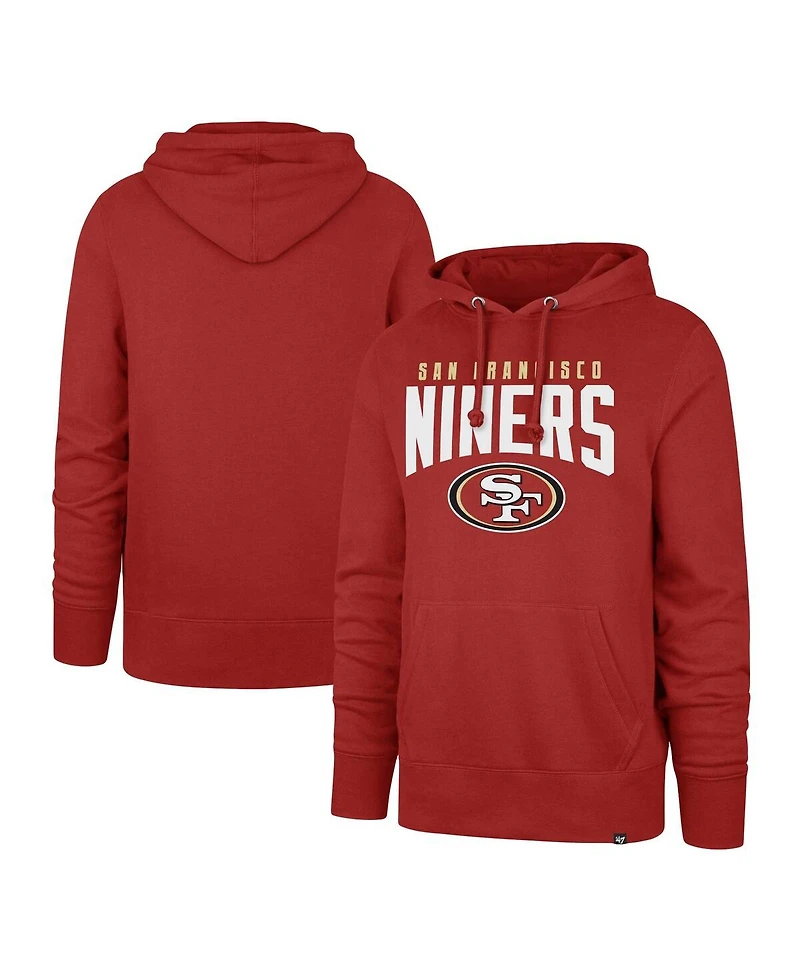 Men's '47 Brand Scarlet San Francisco 49ers Headline Pullover Hoodie