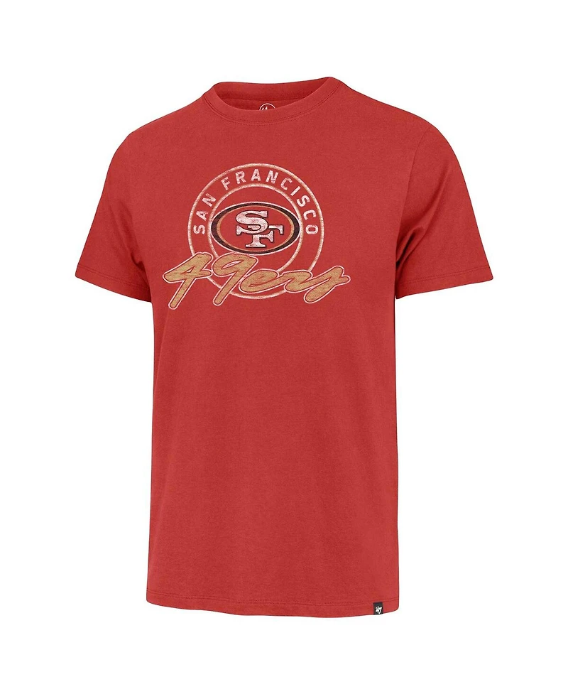 Men's '47 Brand Scarlet Distressed San Francisco 49ers Ringtone Franklin T-shirt
