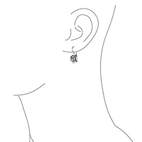 Bling Jewelry Rose Flower Drop Earrings French Wire Black Oxidized Sterling Silver
