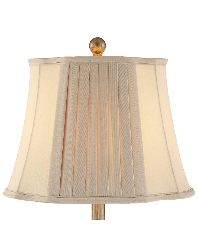 Regency Hill Louis Traditional Table Lamps 25 3/4" High Set of 2 Antique Gold Pleated Bell Shade for Bedroom Living Room Bedside Nightstand Offic