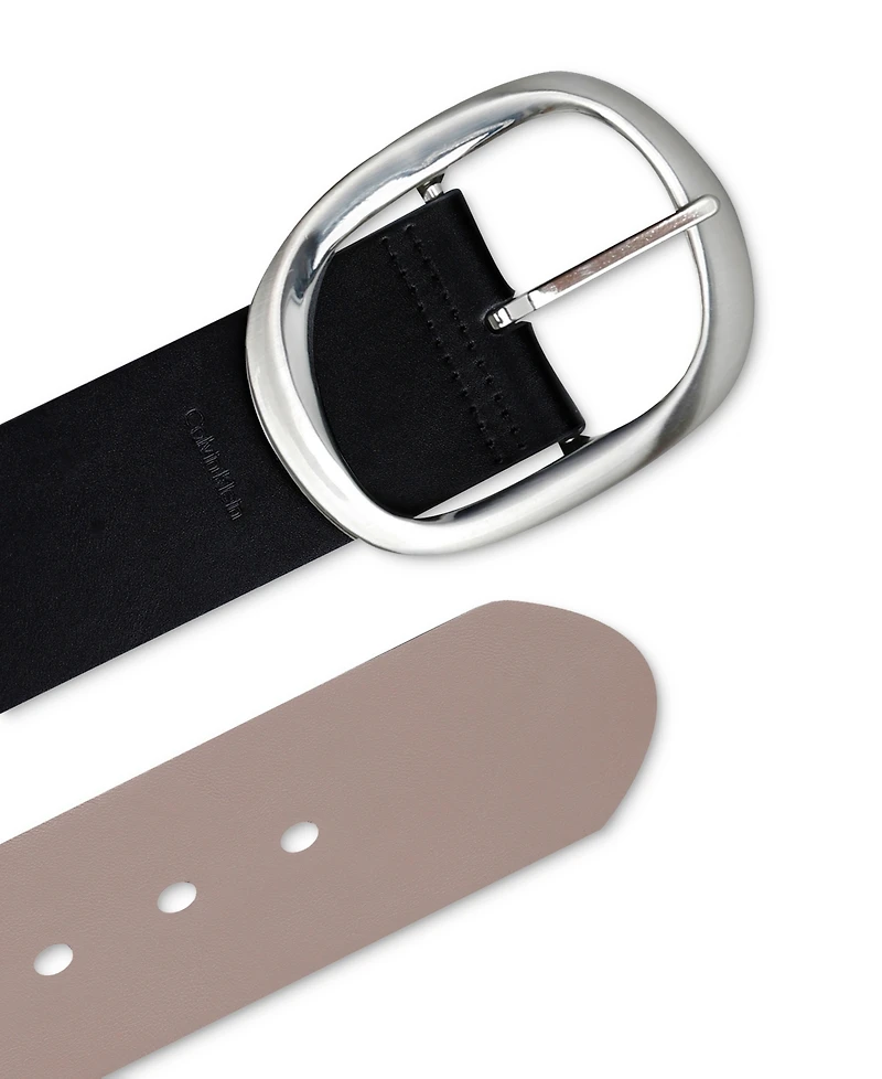 Calvin Klein Women's Reversible Oversized Statement Buckle Belt