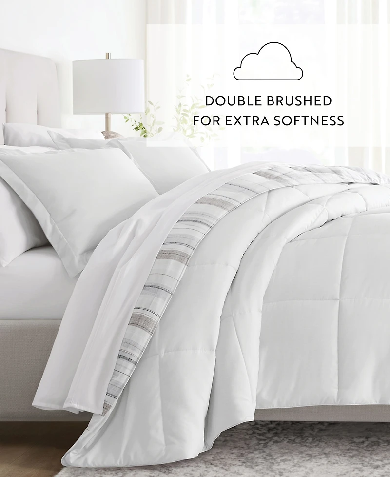 ienjoy Home Vertical Stripe 3-Piece Comforter Set, King/California King