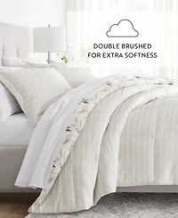 ienjoy Home Foliage Stripe 3-Piece Comforter Set, King/California King