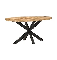 Dining Table 63"x35.4"x29.5" Rough Mango Wood