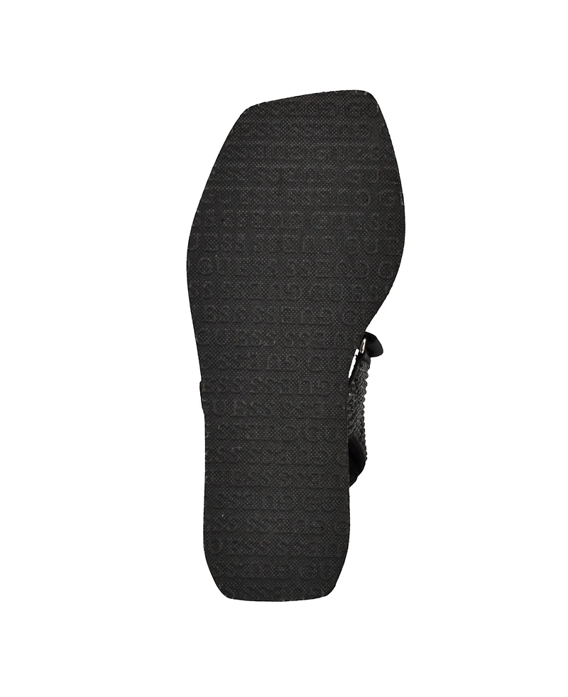 Guess Women's Dawsin Rhinestone Eva Strappy Wedge Sandals