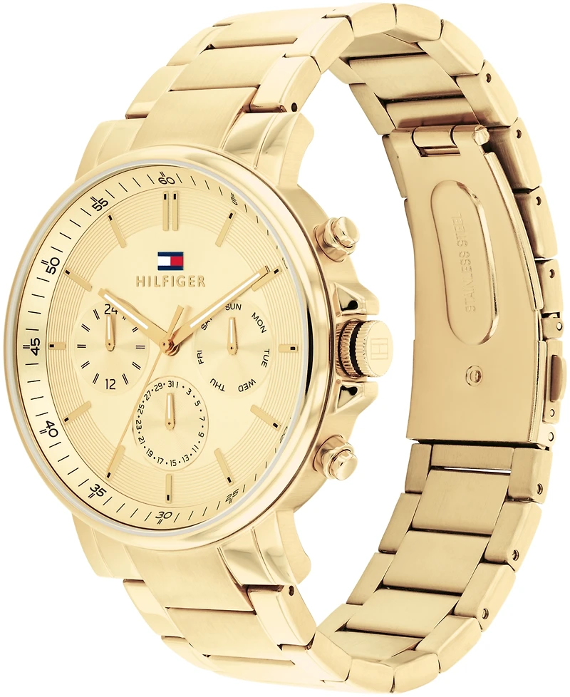 Tommy Hilfiger Men's Chronograph Gold-Tone Stainless Steel Watch 43mm