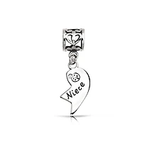 Bling Jewelry Bff Ladybug Heart Dangle Charm Bead for Aunt Niece Sterling Silver Fits Bracelet