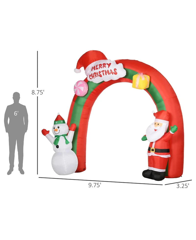 Homcom 106.25" Giant Christmas Inflatables Archway with Santa for Yard