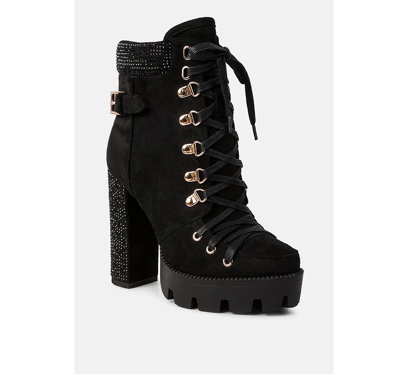 Womens birch block heeled ankle boots