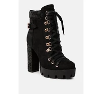 Womens birch block heeled ankle boots