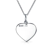 Bling Jewelry Live Love Laugh Word Quote Circle Flower Charm Heart Shape Pendant Necklace Sterling Silver
