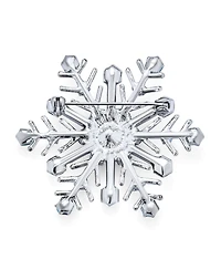 Bling Jewelry Large Multi Ice Blue Frozen Winter Snowflake Brooch Pin Crystal Holiday Party Frozen Winter Rhodium Plated