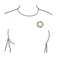 Bling Jewelry Colorful Marquise Cubic Zirconia Cz Green Red White Round Fashion Christmas Holiday Wreath Brooch Pin Gold Plated