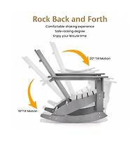 Vebreda Adirondack Rocking Chair with Curved Back for Balcony
