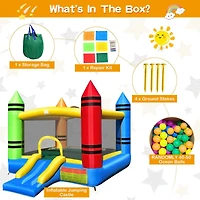 Kids Inflatable Bounce House with Slide and Ocean Balls Not Included Blower