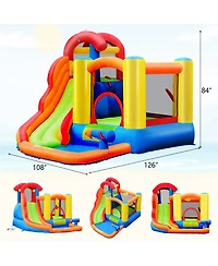 Inflatable Water Slide Bounce House with Pool and Cannon Without Blower