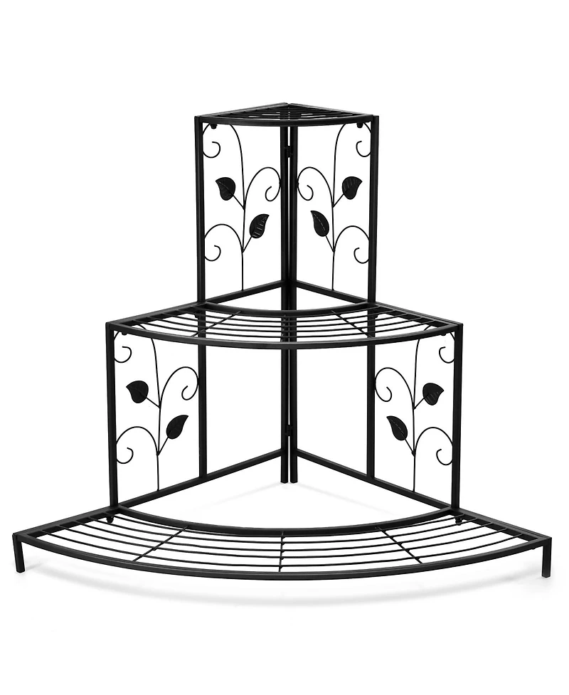 3 Tier Floral Corner Metal Plant Pot Rack