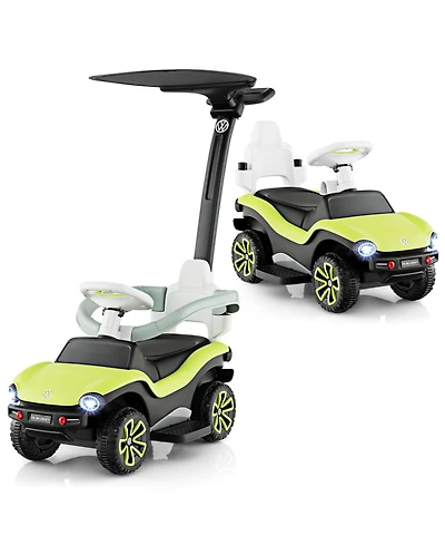 Sugift 3-in-1 Licensed Volkswagen Ride on Push Car with 3-Position Adjustable Push Handle