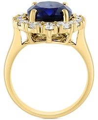 Effy Lab Grown Ruby (6-3/4 ct. t.w.) & Diamond (1-3/8 Halo Ring 14k Gold