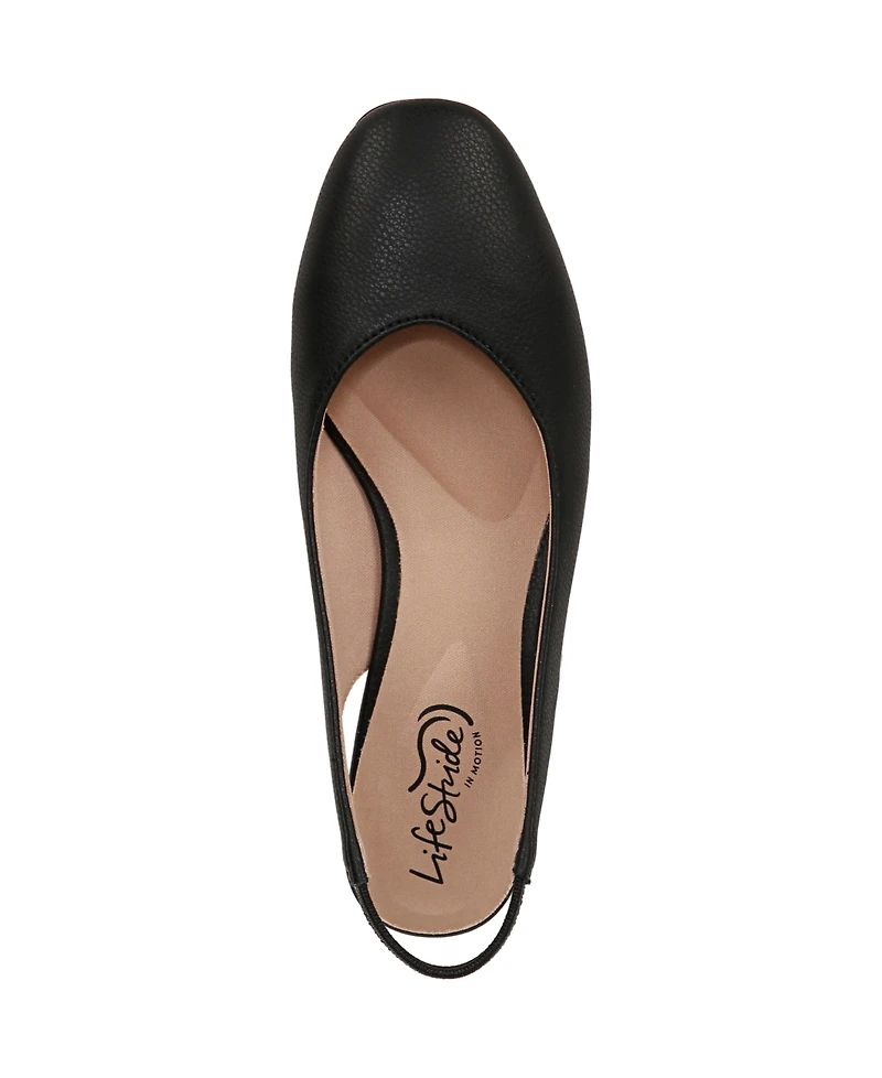 LifeStride Women's Claire Square Toe Slingback Flats