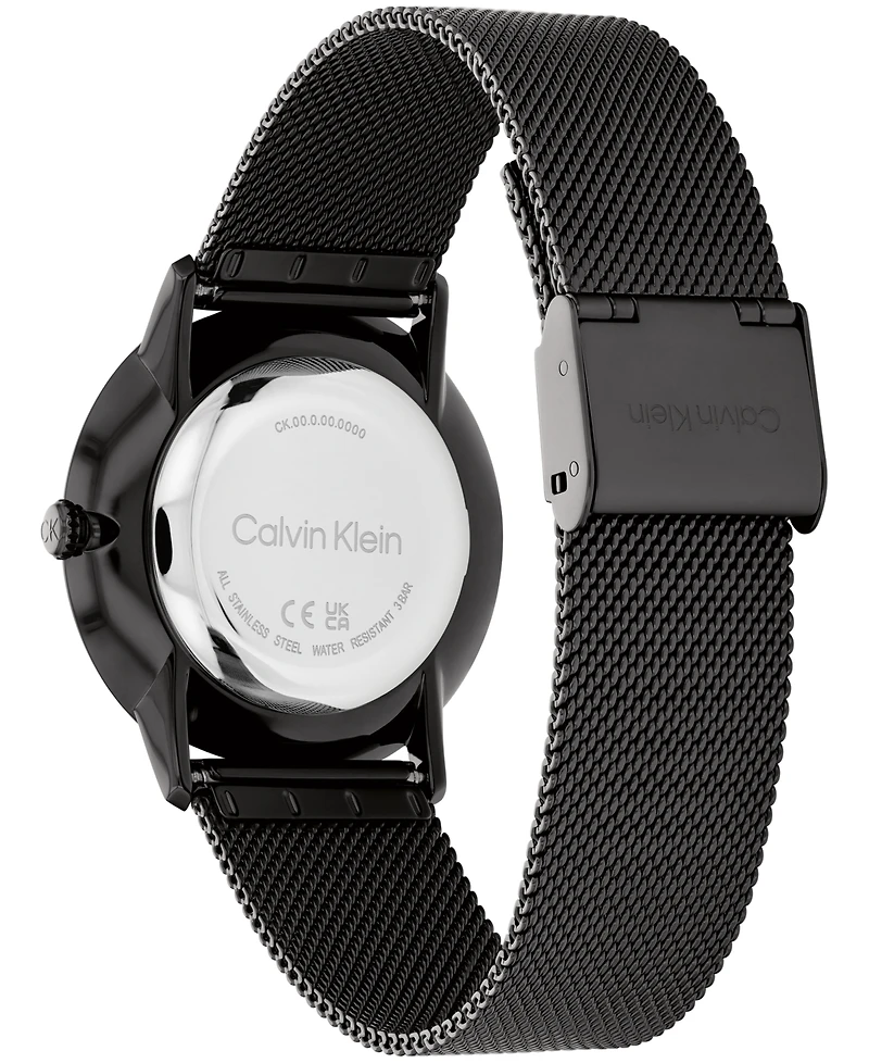 Calvin Klein Women's Exceptional Black Stainless Steel Mesh Bracelet Watch 37mm