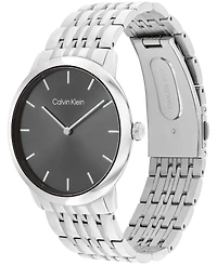 Calvin Klein Men's Intrigue Silver-Tone Stainless Steel Bracelet Watch 40mm