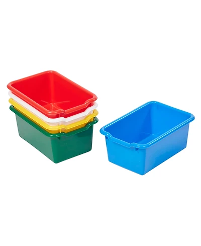 ECR4Kids Scoop Front Storage Bin, Yellow, 5-Piece