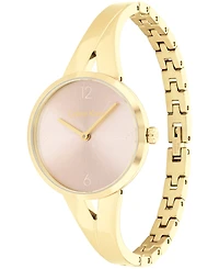 Calvin Klein Women's Joyful Gold-Tone Stainless Steel Bangle Bracelet Watch 30mm