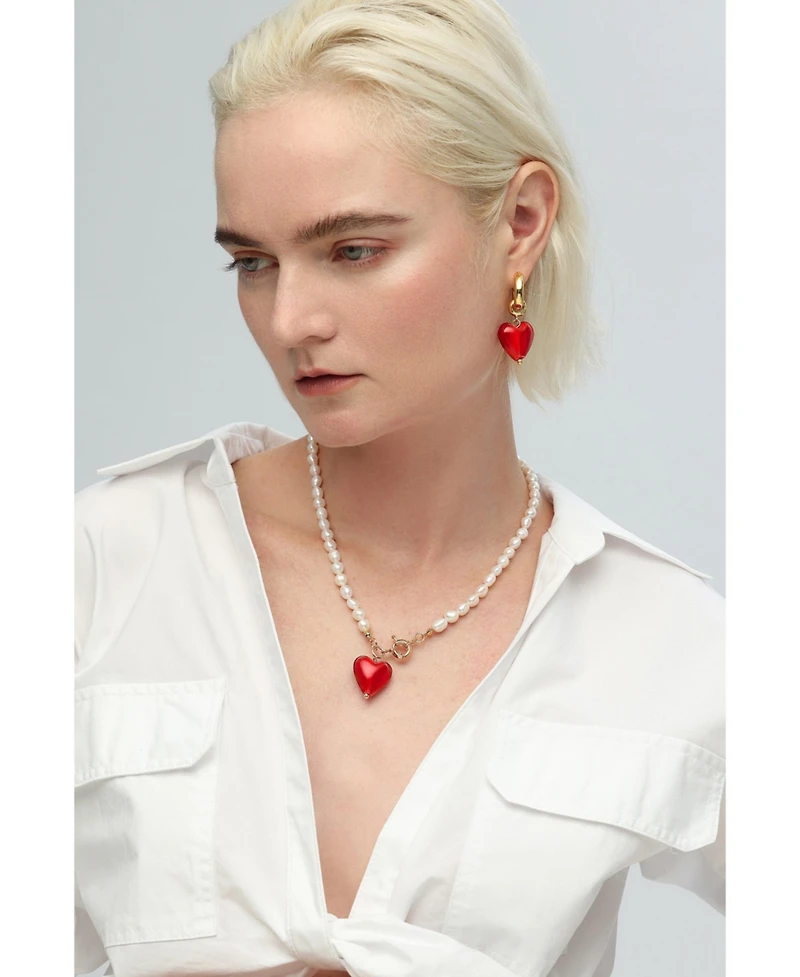 Esmee Glaze Heart Dangle Earrings