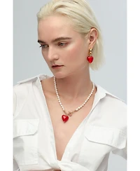 Esmee Glaze Heart Dangle Earrings