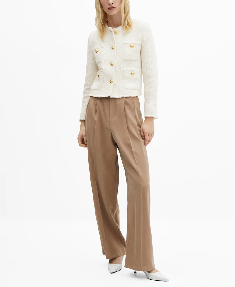 Mango Women's Pocket Tweed Jacket