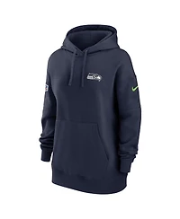 Women's Nike College Navy Seattle Seahawks 2023 Sideline Club Fleece Pullover Hoodie