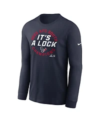 Men's Nike Navy Houston Texans 2023 Afc South Division Champions Locker Room Trophy Collection Long Sleeve T-shirt