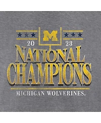 Women's Fanatics Heather Gray Michigan Wolverines College Football Playoff 2023 National Champions Outstanding Achievement Retro Tri-Blend 3/4-Sleeve
