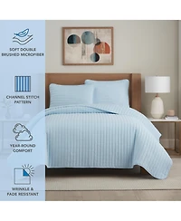 Host & Home Microfiber Quilt Set, Cozy Brushed with Poly Fill, Sham(s) Included, 4 Popular Decor Color Choices