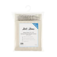 Host & Home Damask Shower Curtain Set with 12 Metal Rolling Rings, Weighted Hem, Rust-Proof Grommets, Fine 100% Polyester Yarn, 72x72, Three Proof Tre