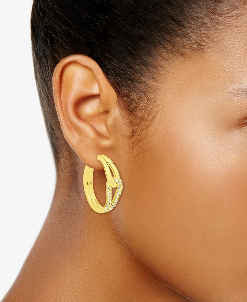 And Now This Crystal knot hoop earring