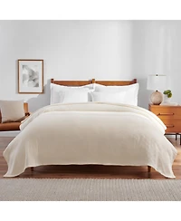 Host & Home 100% Cotton Basketweave Blanket, Lightweight 300GSM, 5 Color Options, Full/Queen - 90x90