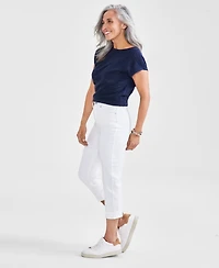 Style & Co Petite High-Rise High-Cuff Capri Jeans, Created for Macy's