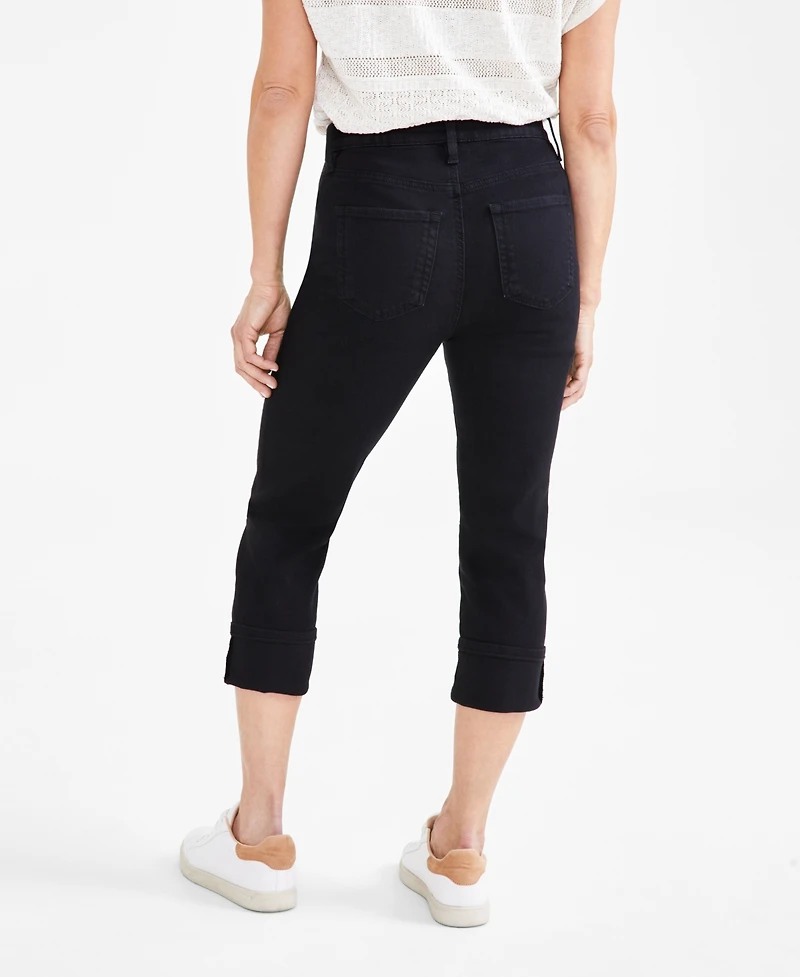 Style & Co Petite High-Rise High-Cuff Capri Jeans, Created for Macy's