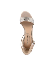 Juicy Couture Women's Nelly Rhinestone Two-Piece Platform Dress Sandals