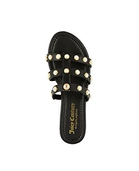 Juicy Couture Women's Zallymae Embellished Slide Flat Sandals