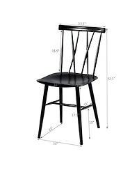 Set of 2 Modern Dining Chairs with Backrest